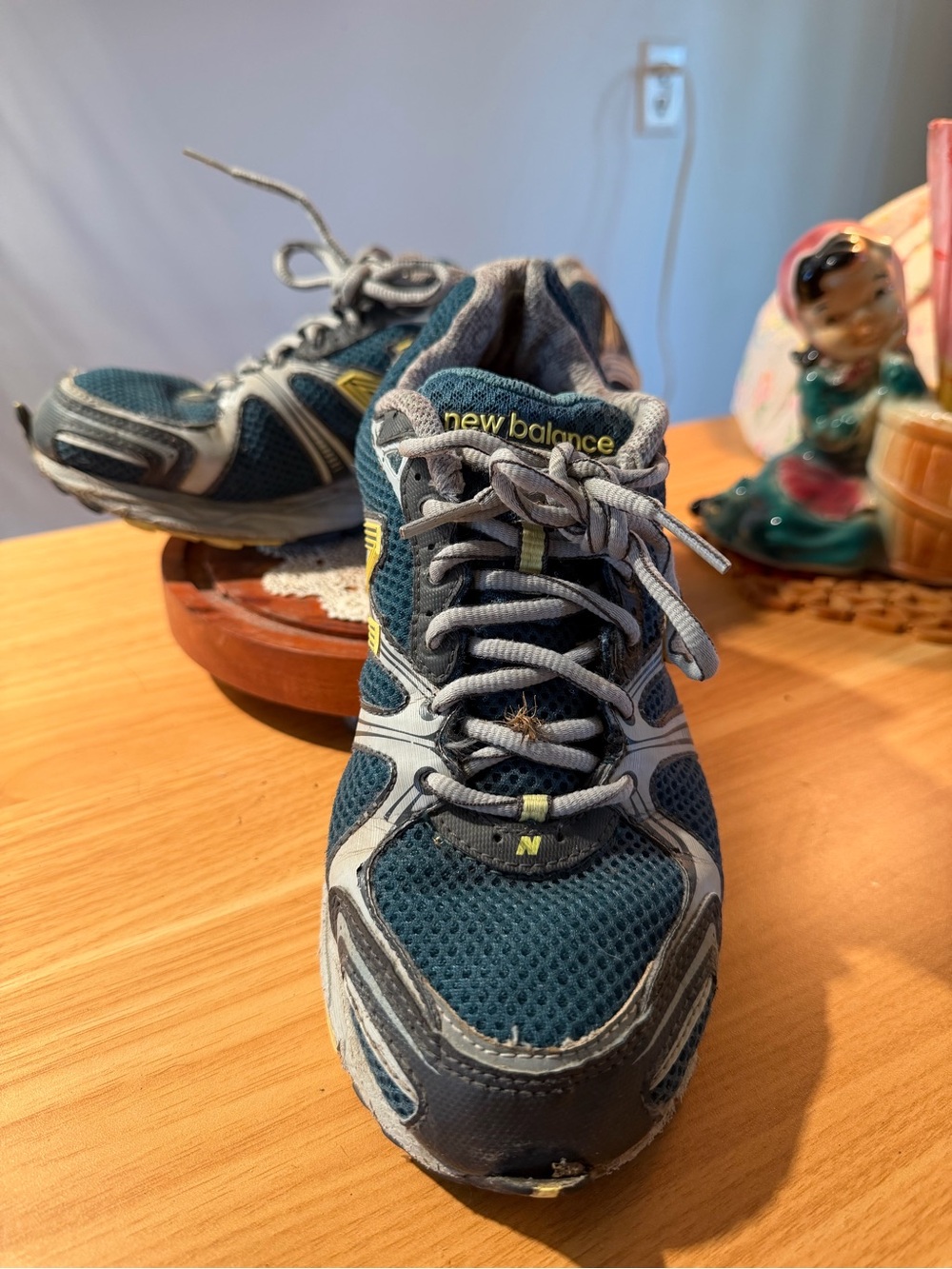 New Balance Performance Trail Runner Teal, Gray and Yellow Sneakers